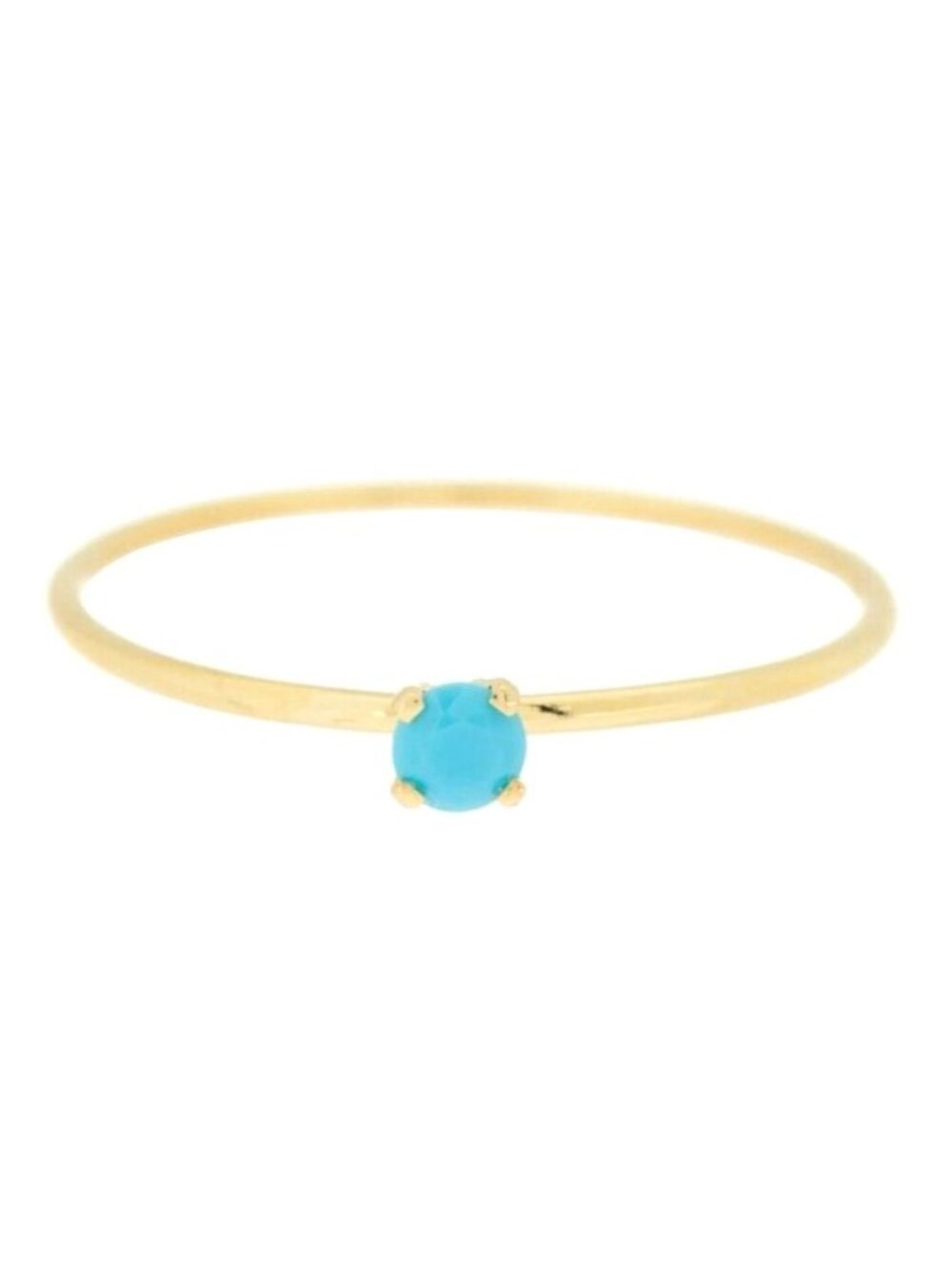 Bony Levy 18K Yellow Gold Turquoise Ring Band Size 7